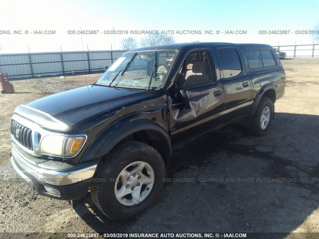 5TEGN92N84Z412699 - 2004 TOYOTA TACOMA DOUBLE CAB PRERUNNER BLACK photo 2