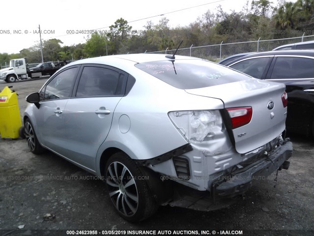 KNADN4A3XE6356329 - 2014 KIA RIO EX SILVER photo 3