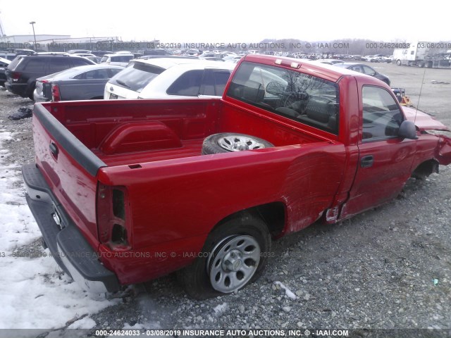 1GCEC14X07Z157320 - 2007 CHEVROLET SILVERADO C1500 CLASSIC RED photo 4