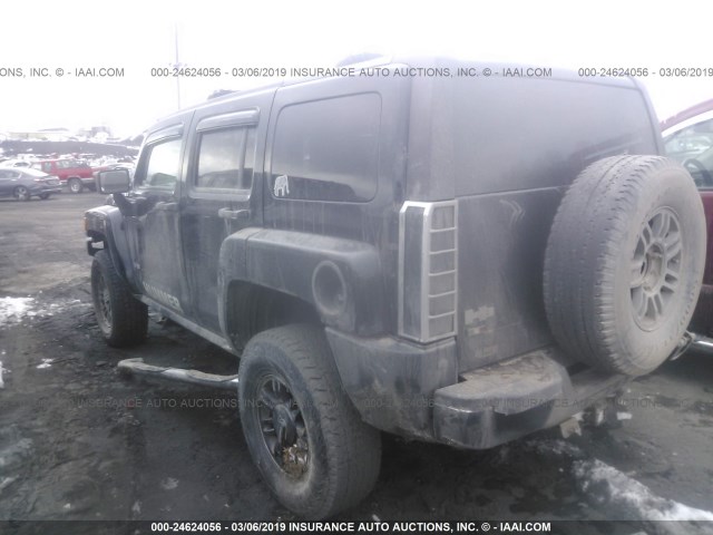 5GTDN13E978119895 - 2007 HUMMER H3 BLACK photo 3