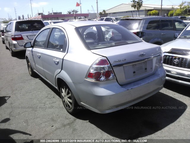 KL1TD566X7B120999 - 2007 CHEVROLET AVEO LS SILVER photo 3