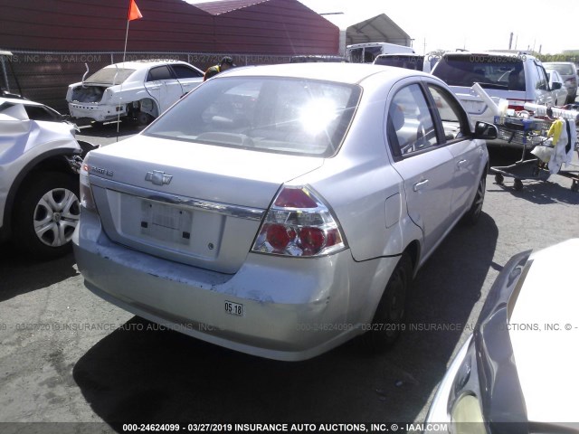 KL1TD566X7B120999 - 2007 CHEVROLET AVEO LS SILVER photo 4