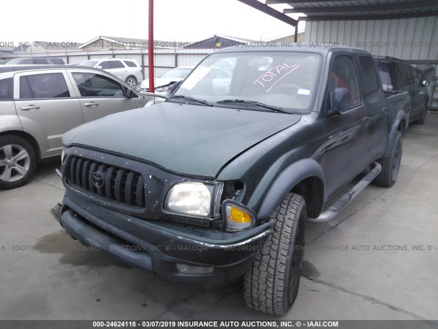 5TEGN92N43Z187938 - 2003 TOYOTA TACOMA DOUBLE CAB PRERUNNER GREEN photo 2