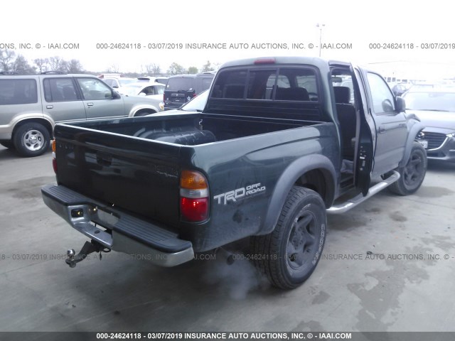 5TEGN92N43Z187938 - 2003 TOYOTA TACOMA DOUBLE CAB PRERUNNER GREEN photo 4