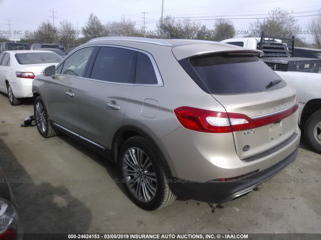 2LMPJ6LRXHBL50142 - 2017 LINCOLN MKX RESERVE Ոսկեգույն լուսանկար 3