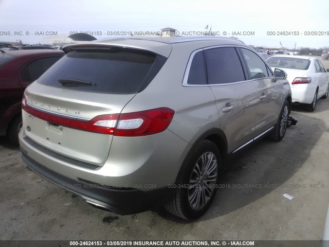 2LMPJ6LRXHBL50142 - 2017 LINCOLN MKX RESERVE Ոսկեգույն լուսանկար 4