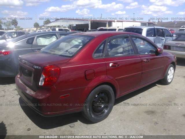 KL5JD56Z27K506607 - 2007 SUZUKI FORENZA CONVENIENCE/POPULAR RED photo 4