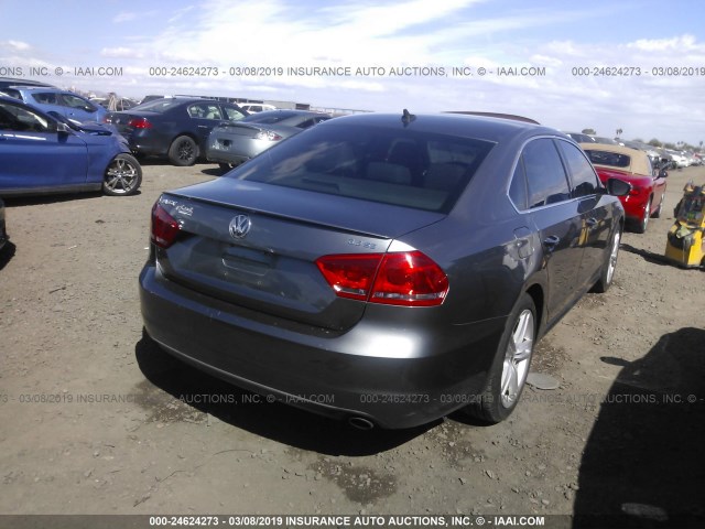 1VWBM7A39CC101665 - 2012 VOLKSWAGEN PASSAT SE GRAY photo 4