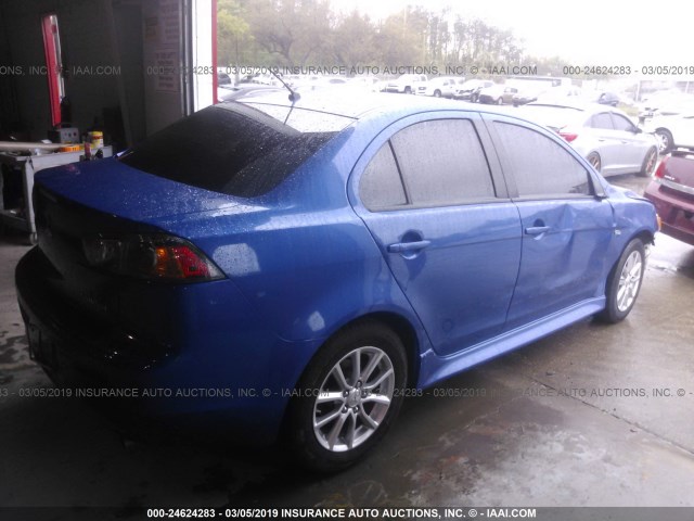 JA32U2FU4GU008655 - 2016 MITSUBISHI LANCER BLUE photo 4