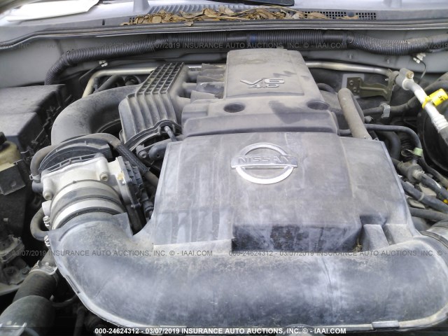 5N1AR18U95C750621 - 2005 NISSAN PATHFINDER LE/SE/XE SILVER photo 10