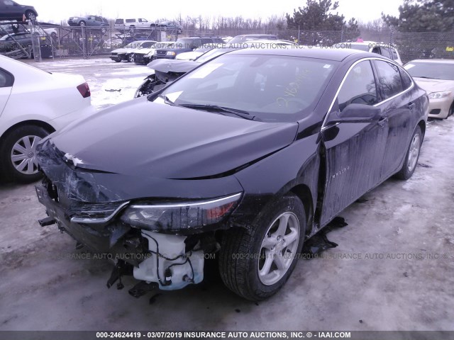 1G1ZB5ST1HF122275 - 2017 CHEVROLET MALIBU LS BLACK photo 2