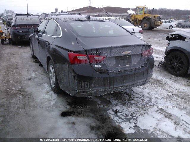 1G1ZB5ST1HF122275 - 2017 CHEVROLET MALIBU LS BLACK photo 3