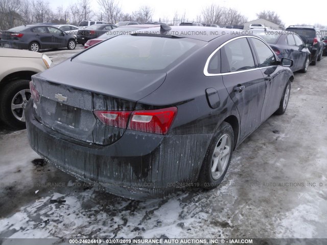 1G1ZB5ST1HF122275 - 2017 CHEVROLET MALIBU LS BLACK photo 4