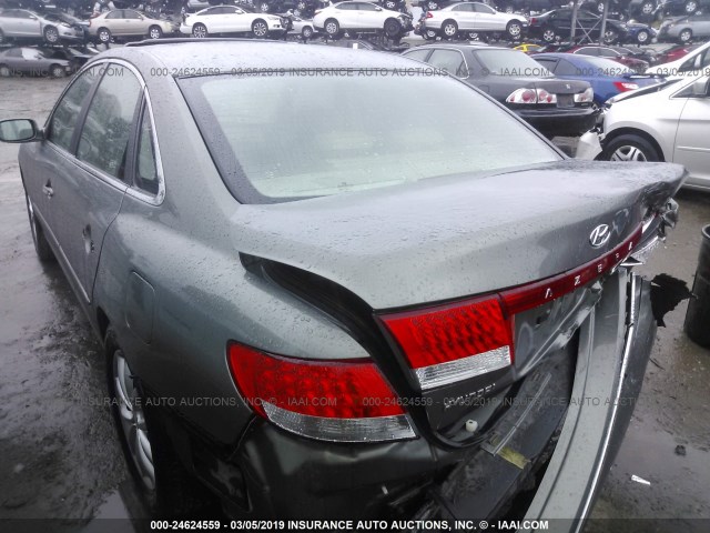 KMHFC46F76A124866 - 2006 HYUNDAI AZERA SE/LIMITED GRAY photo 3