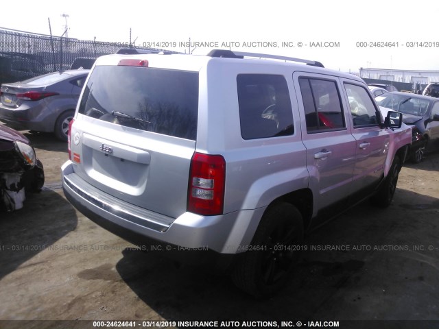 1C4NJPFA9CD690310 - 2012 JEEP PATRIOT LATITUDE SILVER photo 4