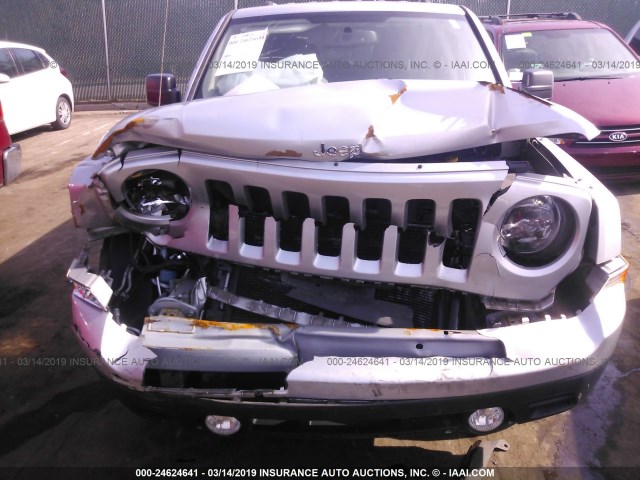 1C4NJPFA9CD690310 - 2012 JEEP PATRIOT LATITUDE SILVER photo 6