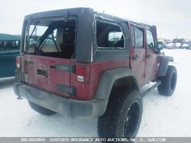 1C4BJWDG0CL274219 - 2012 JEEP WRANGLER UNLIMITED SPORT MAROON photo 4