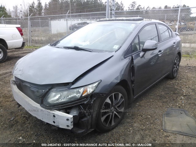 19XFB2F90DE008781 - 2013 HONDA CIVIC EXL BLACK photo 2