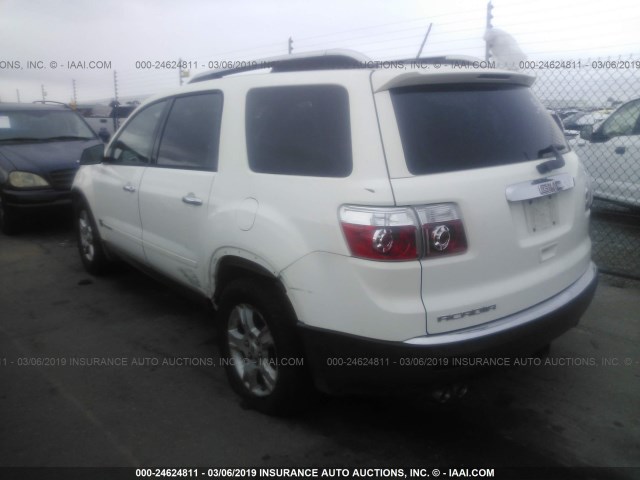 1GKER13717J123342 - 2007 GMC ACADIA SLE WHITE photo 3