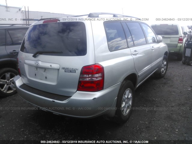 JTEHF21A530138377 - 2003 TOYOTA HIGHLANDER LIMITED SILVER photo 4