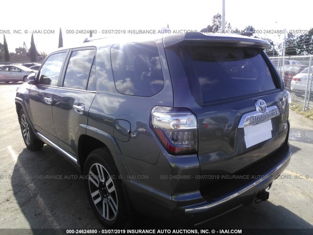 JTEBU5JR0G5363088 - 2016 TOYOTA 4RUNNER SR5 PREM/LTDL/TRAIL/TRD GRAY photo 3