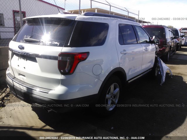 1FM5K7D8XJGA98385 - 2018 FORD EXPLORER XLT WHITE photo 4