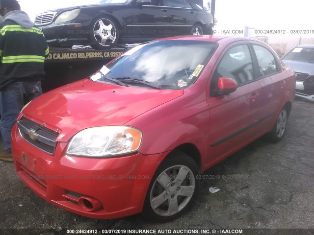 KL1TG5DE4AB046889 - 2010 CHEVROLET AVEO LT RED photo 2