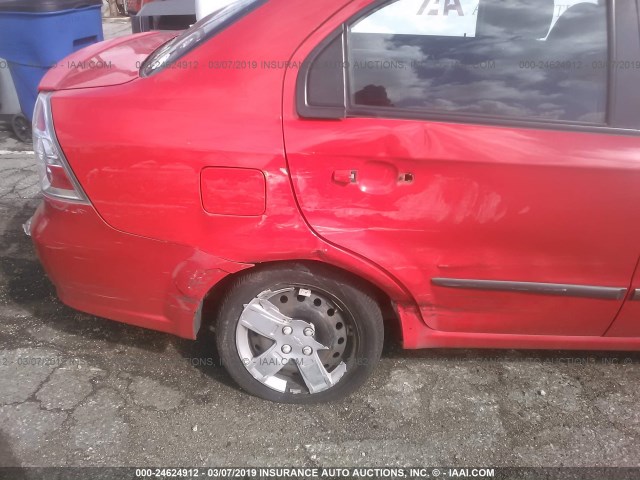 KL1TG5DE4AB046889 - 2010 CHEVROLET AVEO LT RED photo 6