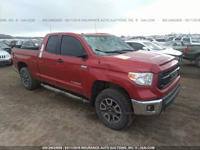 5TFUY5F16EX342042 - 2014 TOYOTA TUNDRA DOUBLE CAB SR/SR5 RED photo 1