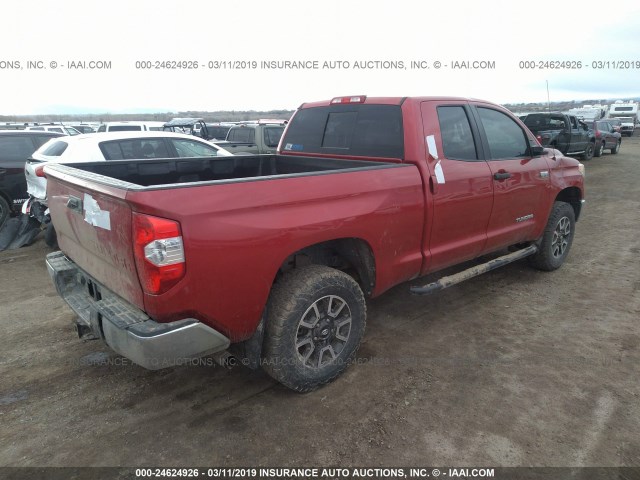 5TFUY5F16EX342042 - 2014 TOYOTA TUNDRA DOUBLE CAB SR/SR5 RED photo 4