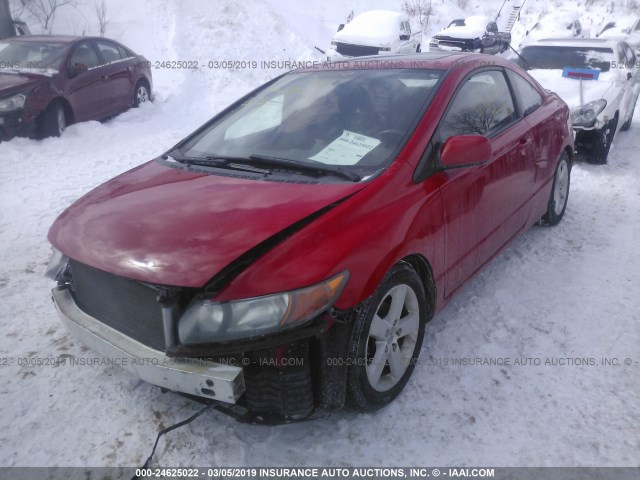 2HGFG12948H518015 - 2008 HONDA CIVIC EXL RED photo 2