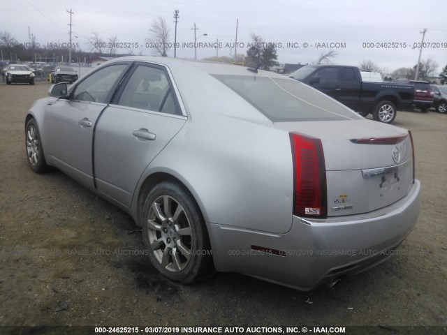 1G6DS57V380182544 - 2008 CADILLAC CTS HI FEATURE V6 SILVER photo 3