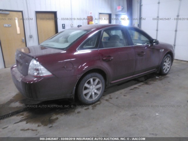 1FAHP24W88G162833 - 2008 FORD TAURUS SEL MAROON photo 4