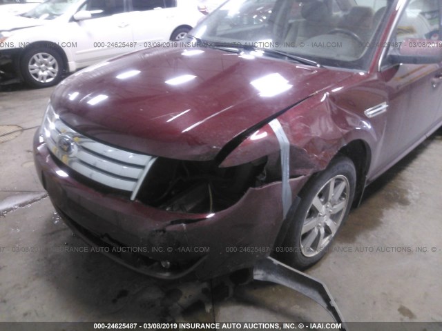 1FAHP24W88G162833 - 2008 FORD TAURUS SEL MAROON photo 6