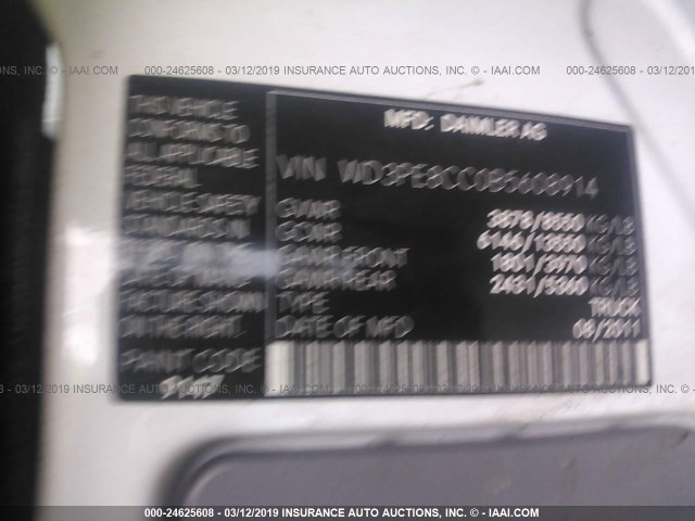 WD3PE8CC0B5608914 - 2011 MERCEDES-BENZ SPRINTER 2500 WHITE photo 9