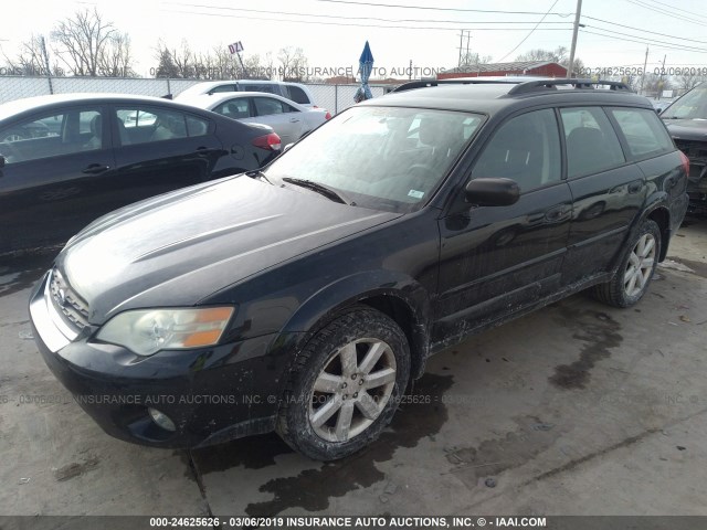 4S4BP61C267361354 - 2006 SUBARU LEGACY OUTBACK 2.5I BLACK photo 2