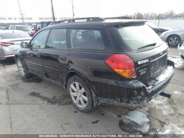 4S4BP61C267361354 - 2006 SUBARU LEGACY OUTBACK 2.5I BLACK photo 3