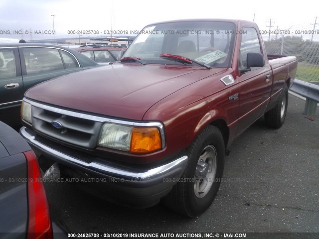 1FTCR10U5VTA70028 - 1997 FORD RANGER RED photo 2