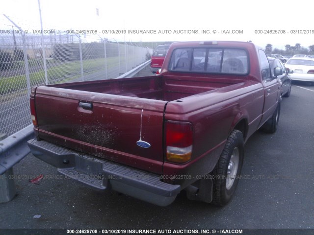 1FTCR10U5VTA70028 - 1997 FORD RANGER RED photo 4