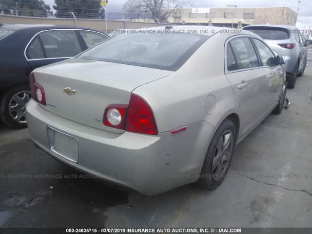 1G1ZG57B29F123163 - 2009 CHEVROLET MALIBU LS GOLD photo 4