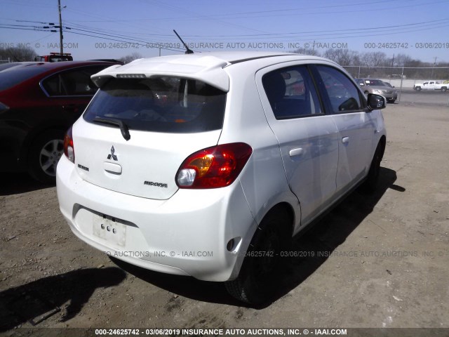 ML32A3HJXFH046422 - 2015 MITSUBISHI MIRAGE DE WHITE photo 4