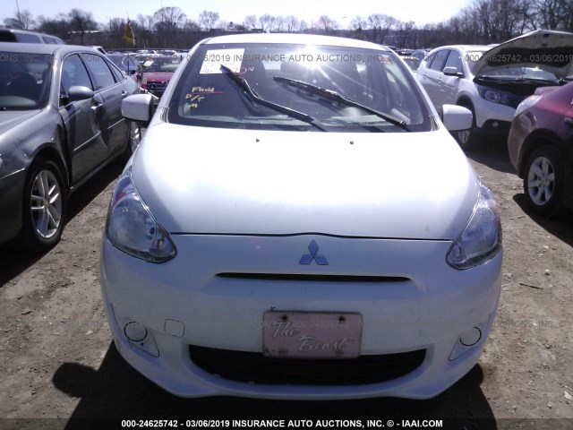 ML32A3HJXFH046422 - 2015 MITSUBISHI MIRAGE DE WHITE photo 6