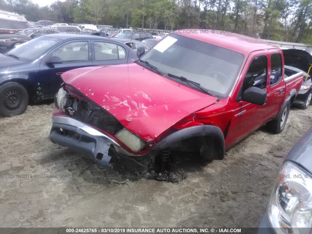 5TEGN92N74Z416050 - 2004 TOYOTA TACOMA DOUBLE CAB PRERUNNER RED photo 2