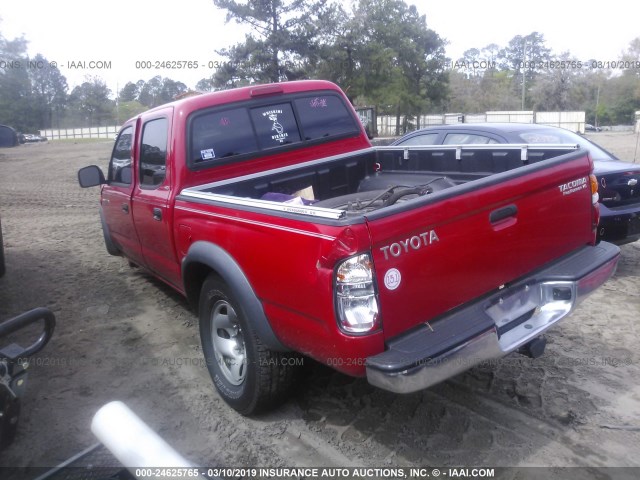 5TEGN92N74Z416050 - 2004 TOYOTA TACOMA DOUBLE CAB PRERUNNER RED photo 3