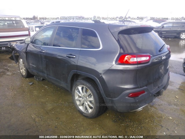 1C4PJLDS7EW139359 - 2014 JEEP CHEROKEE LIMITED GRAY photo 3