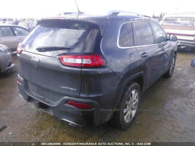 1C4PJLDS7EW139359 - 2014 JEEP CHEROKEE LIMITED GRAY photo 4