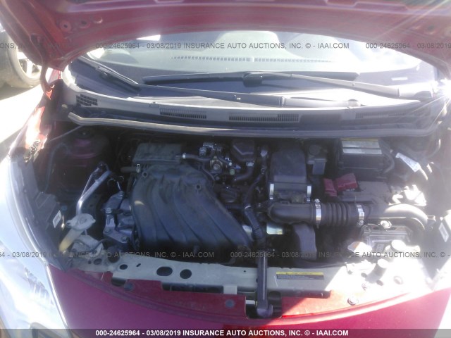 3N1CE2CP8FL361851 - 2015 NISSAN VERSA NOTE S/S PLUS/SV/SL/SR BURGUNDY photo 10