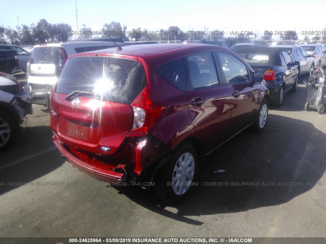 3N1CE2CP8FL361851 - 2015 NISSAN VERSA NOTE S/S PLUS/SV/SL/SR BURGUNDY photo 4