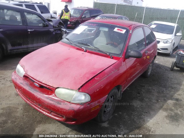 KNJLT05H7V6233216 - 1997 FORD ASPIRE RED photo 2