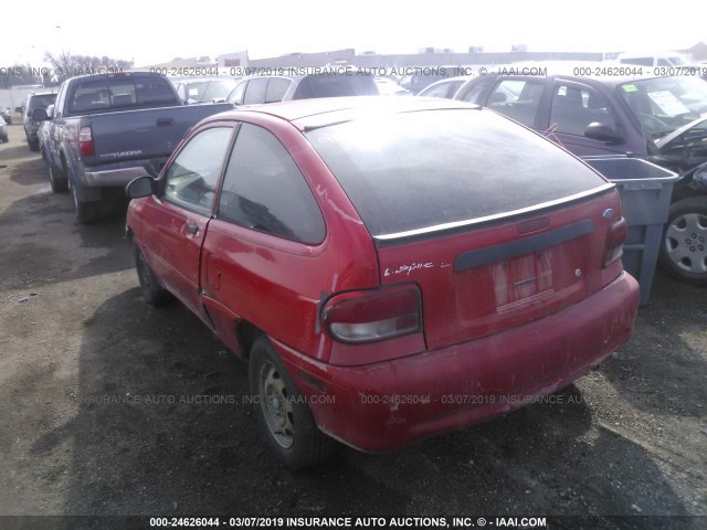 KNJLT05H7V6233216 - 1997 FORD ASPIRE RED photo 3